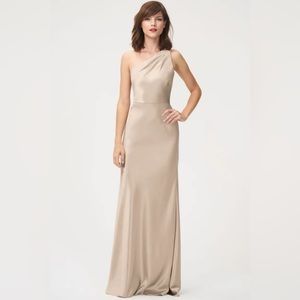 Jenny Yoo Satin Gold Bridesmaid Dress